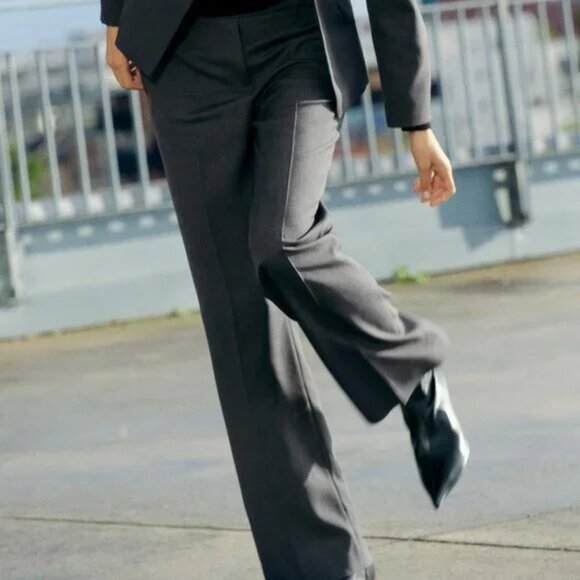 ZARA STRAIGHT LEG MID WAIST PANTS - Picture 1 of 6